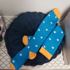 Nwot...Blue Polka Dot With Orange Detail. Included In 4/$25 Blue Socks For Spring, Blue Fitted Comfortable Socks, Long Orange Socks, Playful Fitted Cotton Socks, Stretch Multicolor Knee-high Socks, Blue Non-slip Stretch Socks, Playful Blue Cotton Socks, Compression Socks, Blue Polka Dots