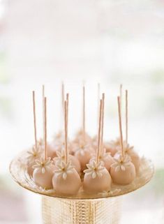 some cake pops are sitting on a plate