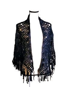 Amazon Fashions Womens Shawl  Black  Open Knit  100% Acetate  53" Wide  Tassel Accent Be sure to add me to your favorites list! Thank  you for your purchase.  It was a pleasure working with you.  I look forward to helping you again. 1920s Shawl, Womens Shawl, Shawl Black, Black Shawl, Favorites List, Women Shawl, Open Knit, Brands Outlet, Amazon Fashion