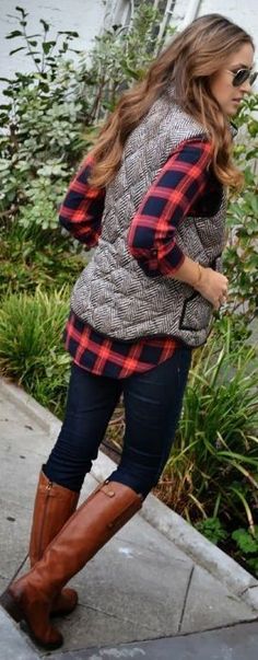 Cute Flannel Outfits, Mode Tips, Flannel Outfits, Mode Casual, Rock Revival Jeans, Stitch Fix Inspiration, Fall Clothes, Fall Winter Style, 2015 Fashion