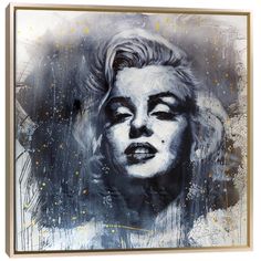 marilyn monroe's face painted on a canvas