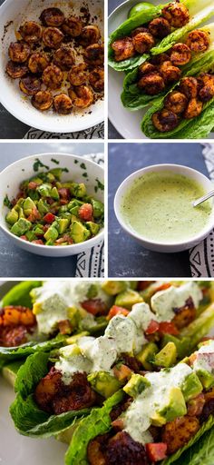 the process shots show how to make chicken falafel with avocado sauce