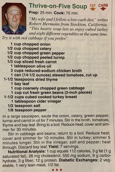 the recipe for this chicken soup is in a newspaper article with an image of a man's face on it