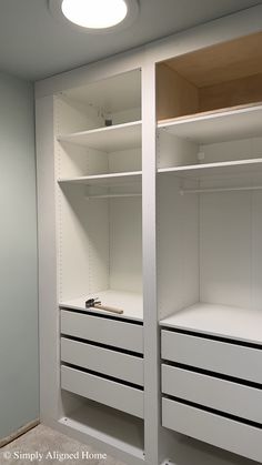 Discover the beauty of custom slatted doors in our IKEA Pax closet hack. Elevate your wardrobe space with this stylish DIY project! Armoire Pax Ikea, Dressing Pax Ikea, Closet Ikea Pax, Ikea Built In Wardrobes, Diy Built In Wardrobes, Ikea Closet Doors, Dressing Pax, Ikea Pax Doors, Ikea Pax System