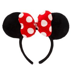 Minnie brings her signature style to this classic ear headband. The padded satin bow features an allover red and white polka dot design which stands out against the soft black fluffy ears. It will add character to any outfit. Minnie Headband, Mini Mouse Ears, Diy Disney Ears, Minnie Mouse Headband, Minnie Ears Headband, Minnie Mouse Ears Headband, Minnie Bow, Diy Disney, Disney Bounding