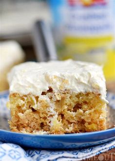 a piece of pineapple cake on a plate