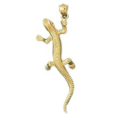 Lizard Charm Pendant 14k Gold Cute Gecko, 14k Gold Necklace