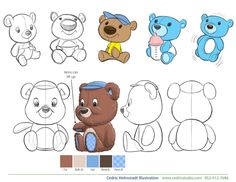 how to draw teddy bears step by step