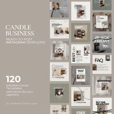 a bunch of business brochures that are on top of each other with the words candle