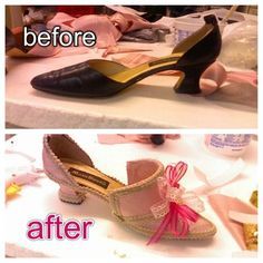 It occurred to me as I uploaded my last blog post that I never posted a how-to on my Marie Antoinette inspired shoes.  I also noticed that m... Fabric Covered Shoes, Shoe Tutorial, 18th Century Shoes, Marie Antoinette Party, 18th Century Dress