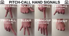 instructions for how to pitch - call hand signals