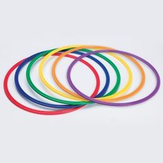 multicolored rubber bracelets on white background