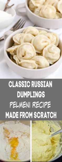 dumplings are being made from scratch in a skillet and then served with cream cheese