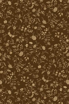 a brown background with flowers and leaves