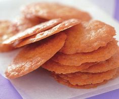 a pile of crackers sitting on top of a piece of paper