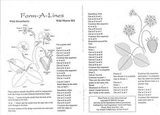 an open book with instructions on how to crochet the flowers and leaves in it