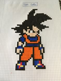 an image of a cartoon character made out of legos on a sheet of paper