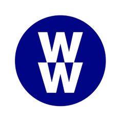 a blue and white logo with the letter w in it's center, on a white background