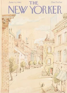 the new yorker magazine cover shows an old city street with people walking on it