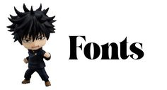 an anime character with black hair is standing in front of the font that says fonts