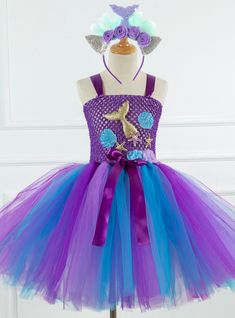 Great for Birthday, Wedding, Party, Costume, Halloween, Christmas, Baptism, Pageant, Dress Up, Collection, Photography, etc. Carters Baby Clothes, Cartoon Silhouette, Princess Mermaid, Mermaid Headband, Halloween Purple, Candy Dress, Nylon Dress, Designer Baby Clothes