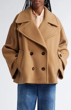 Chloé Oversize Double Breasted Wool Blend Coat | Nordstrom Boho Elements, Wool Blend Coat, Double Breasted Coat, Short Jacket, Soft Wool, Outerwear Women, Wool Coat, Welt Pockets, Stand Collar