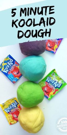 5 minute koolaid dough recipe for kids to make with the kids at home