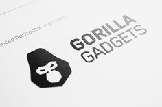 the logo for gorilla gadgets is displayed on a piece of white paper with black lettering