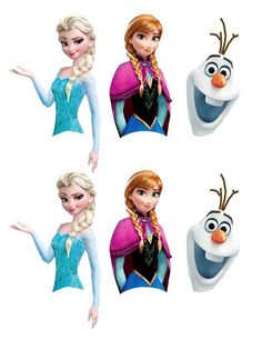 four frozen princesses are shown in different poses