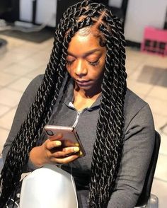 Senegalese Twist Hairstyles, Twisted Hair, Hairstyles For, Twist Braid Hairstyles, Hair Twist Styles, Box Braids Styling