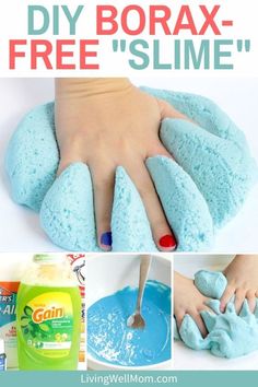 diy borax - free slime recipe for kids to make and use