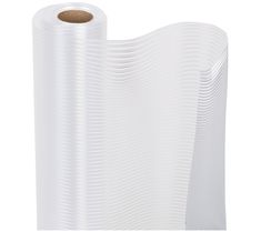 a roll of white plastic wrapper on a white background with the image of wavy lines