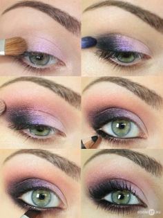 #eye makeup Make Up Tutorials, Beauty Make-up, Makijaż Smokey Eye, Photo Makeup, Purple Eyes, Eye Make, Love Makeup