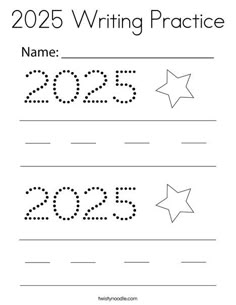 handwriting practice worksheet with numbers and stars for kids to learn how to write