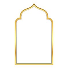 a golden frame with an arch on the top and bottom, in arabic or islamic style