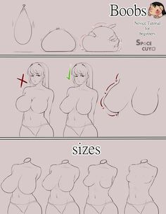 how to draw a woman's body with different angles and sizes, from the side view