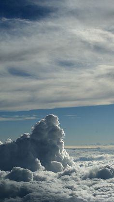 an animal head is in the middle of some clouds