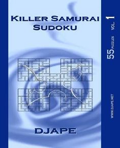 the cover of killer samurai sudoku's book, with an image of a blue background