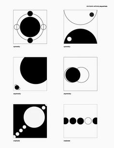 four different shapes are shown in black and white, one is an object with circles on it