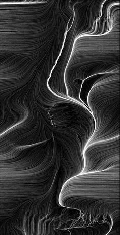 an abstract black and white photo with wavy lines