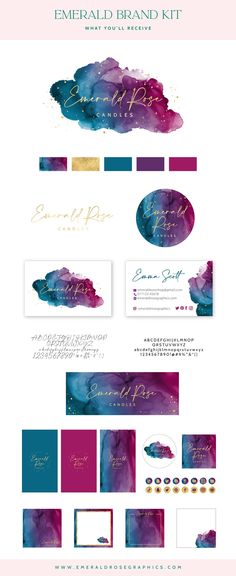 Watercolour Logo, Ink Logo, Logo Design Business, Logo Beauty, Beauty Logo Design, Branding Package, Watercolor Logo, Brand Kit