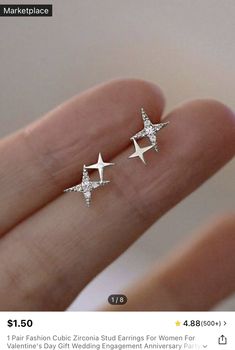 Star Earrings Stud, Earrings Dainty, Earrings Minimalist, Geometric Earrings, Dream Jewelry, Minimalist Modern, Pretty Jewellery