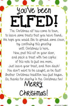 a christmas card with the words you've been elfed