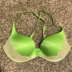 Brand New Without Tags, Never Worn, Victoria’s Secret Racer Back Bra, Size 34d. Lime Green With Lace Detail. Front Clasp Closure. Padded With Push-Up Green Fitted Lace Bra, Spring Lace Trim Push-up Bra, Victoria's Secret Green Lace Trim Bra, Racer Back Bra, Victoria's Secret Spring Push-up Bra, Victoria's Secret Partially Lined Push-up Bra, Racerback Bra, Racer Back, Victoria’s Secret