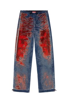 Straight Jeans D-Martial 068MI Mens Bootcut Jeans, Jean Crafts, Jean Straight, Red Jeans, Diesel Men, Cotton Jeans, Diesel Jeans, Red Boots, Mens Straight Jeans