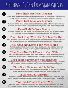 the ten commandments for husband's ten commandments