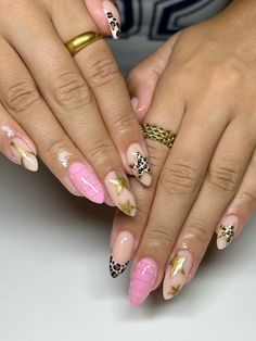 Cheetah French Tips, Cheetah Christmas Nails, Pink French Nail Designs, Fall Nails Cheetah, Cute Nails Fall, Fall Nails French Tip, Demure Nails, Fall Nails French, Nails With Stars