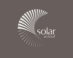 the logo for solar wind, which is designed in white and grey tones with an abstract design