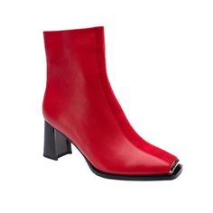 Very Stylish And Modern Women High Heel Chunky Boots. It Is Warm And Suitable To Wear In The Fall, Winter, And Spring. It Has A Minimalist Look And Has Thick Sole The Heels Are 2.75 Inch Tall Available In Various Sizes Winter Boots Women, Ankle Boots, Red Boots, Red Ankle Boots, Red Booties, Red Boots For Women, Fall Boots, Womens Fashion Boots, Chunky Boots Red Stacked Heel Boots For Winter, Red Ankle Boots, Red Booties, Boot Fashion, Shoes Stylish, Low Heel Boots, Boots Chunky, Women Ankle Boots, Fall Boots