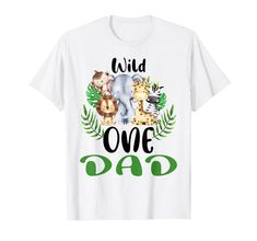 PRICES MAY VARY. Wild One Dad of The Birthday for Boy Lightweight, Classic fit, Double-needle sleeve and bottom hem Party Animal Mom Shirt, The Wild One, Zoo Birthday, Safari Jungle, Jungle Animal, Wild One, The Wild, T Shirts, Birthday